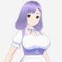 パープルヘアのメイド服のお姉さん（セリフなし 3DCGモデル イラスト集）