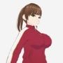 赤ジャージでポニーテールの巨乳美女（セリフなし 3DCGモデル イラスト集）