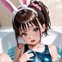 【4K動画】うさ耳娘とスクール水着でお風呂
