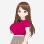 赤いシャツに蝶ネクタイの巨乳美女（セリフなし 3DCGモデル イラスト集）