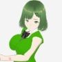 緑色の髪の毛と洋服を着たお姉さん（セリフなし 3DCGモデル イラスト集）