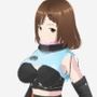 未来から来たような水色の服の巨乳のお姉さん（セリフなし 3DCGモデル イラスト集）